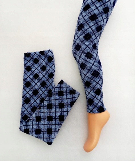 

Getry legginsy dziecięce welurowe kratka r.128
