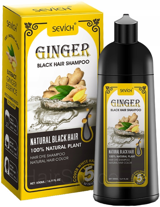 

Sevich Ginger Black Hair Dye Shampoo 500ml