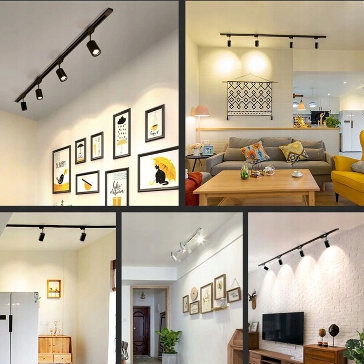 Szyna do reflektor GU10 track 1-fazowa 1m biała Maksymalna moc pojedynczego źródła światła 10 W