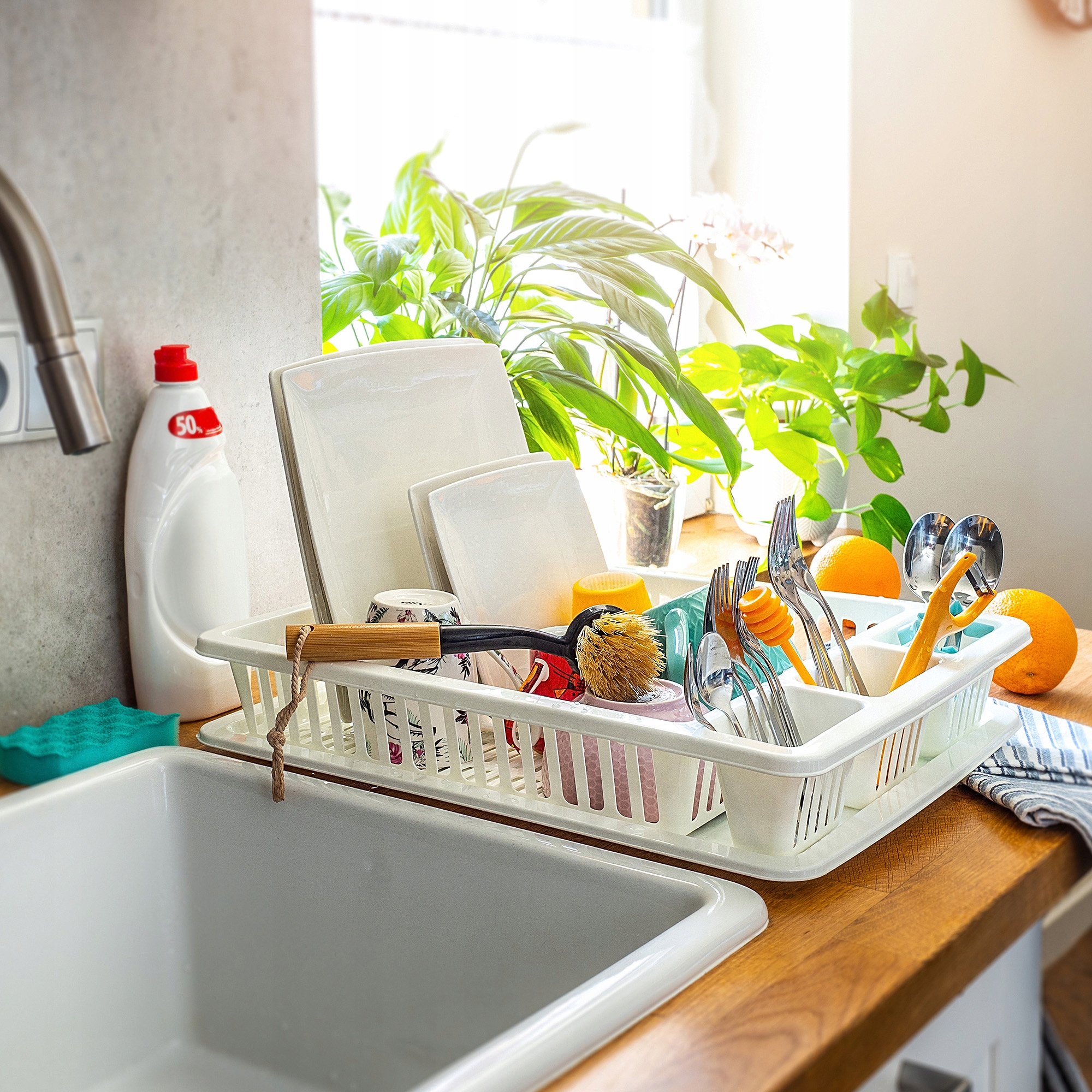 SUSZARKA DO NACZYŃ STOJĄCA OCIEKACZ TACA DUŻA 46cm EAN (GTIN) 5903699406533