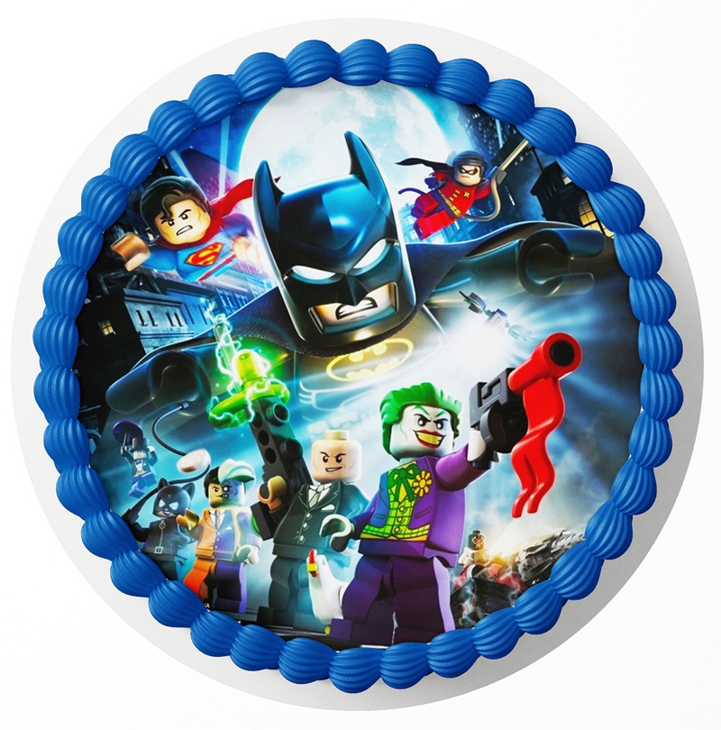 Opłatek na tort BATMAN SUPERMAN lego napis GRATIS 13199869046 