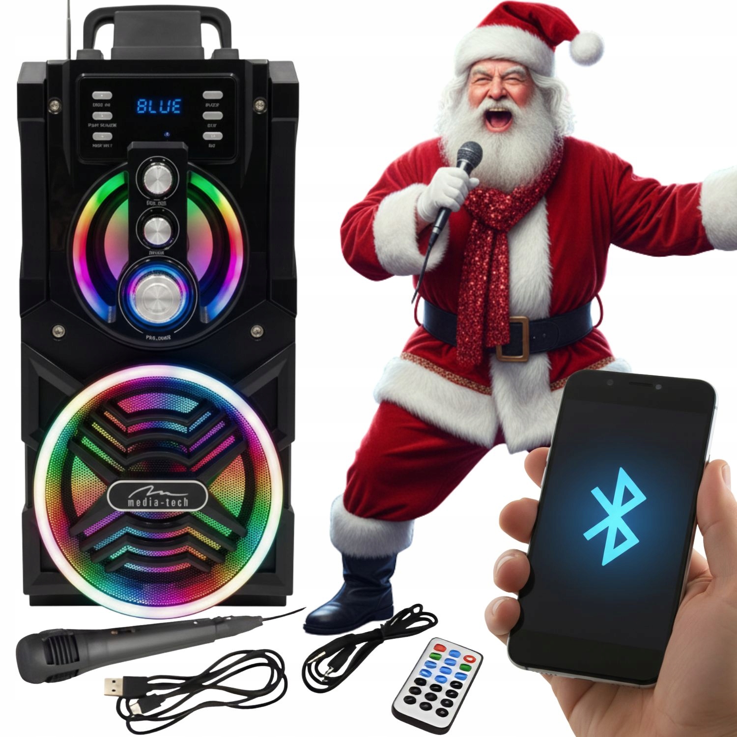 Přenosný Reproduktor 850 W Reproduktor Bluetooth Karaoke Rádio Fm Mobilní Boombox