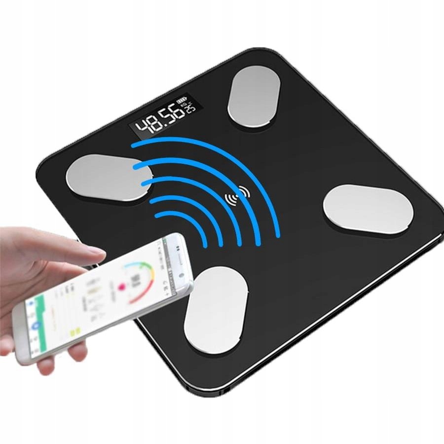 Waga łazienkowa LCD analityczna inteligentna Bluetooth cyfrowa 180kg 25w1 Materiał platformy szkło