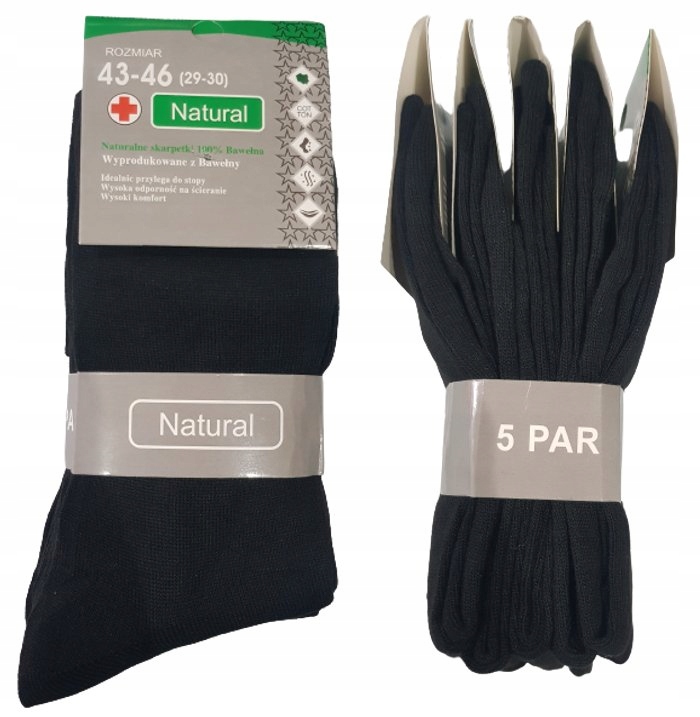 

5 x Męskie Skarpety Natural Bawełna 43-46