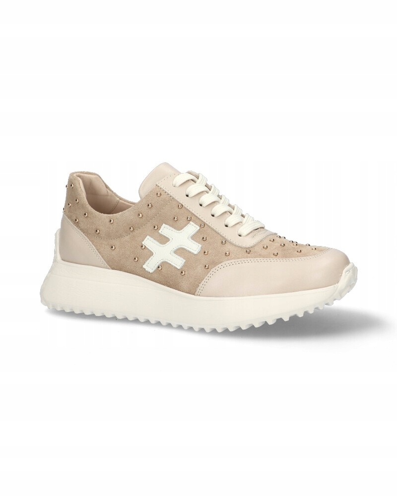 Béžové dámské pohodlné polobotky se zlatými doplňky Karino 37