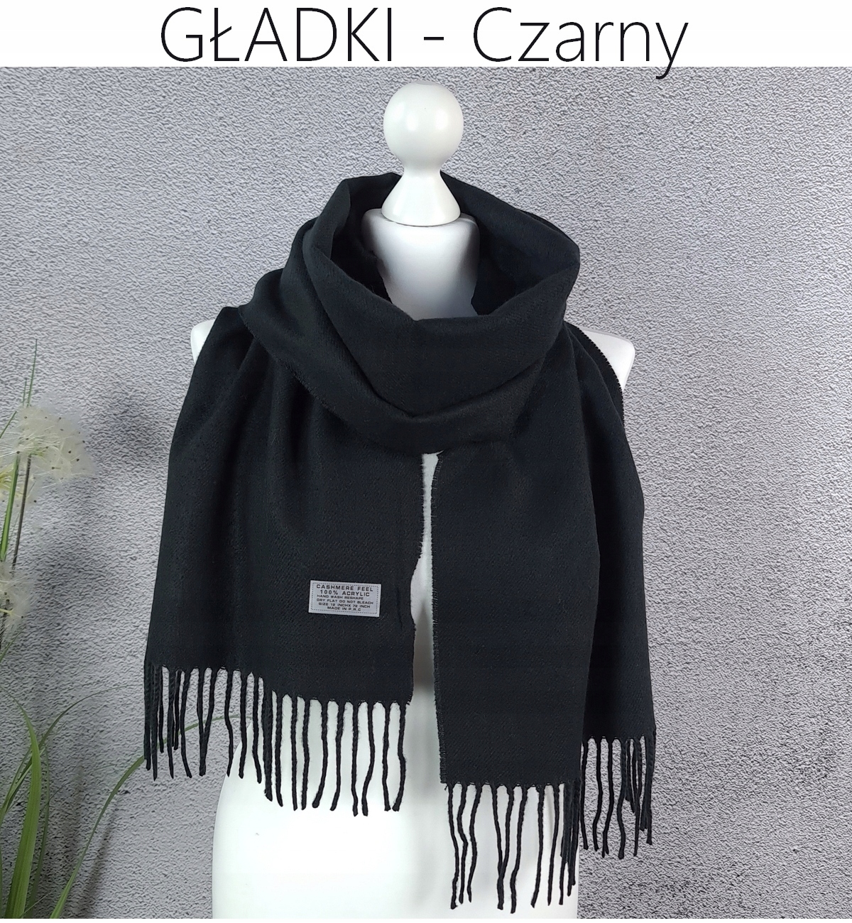 CIEPŁY SZAL GŁADKI zimowy SZALIK KASZMIROWY KOLORY Kod producenta 20231124