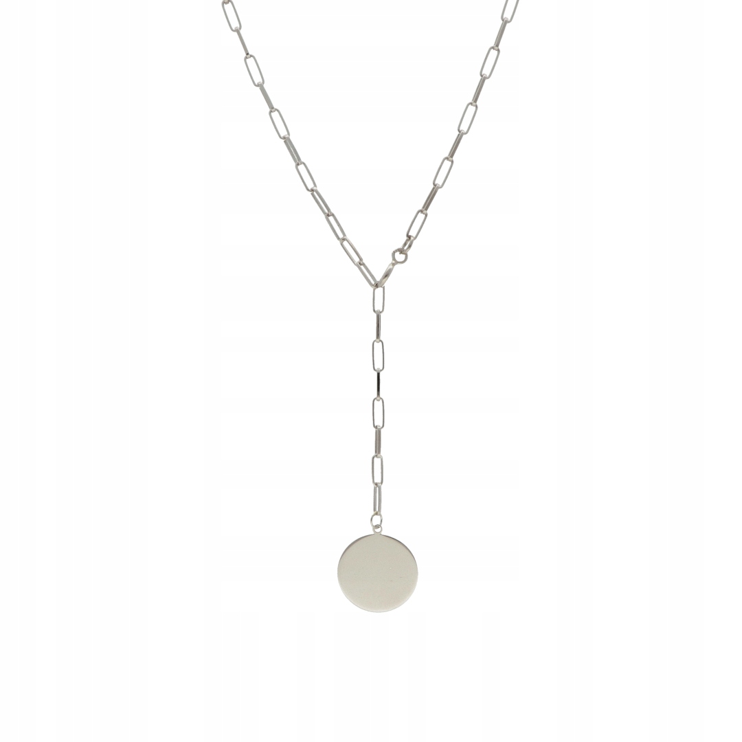 Řetízkový náhrdelník s kroužkem stříbro, rhodiovaný