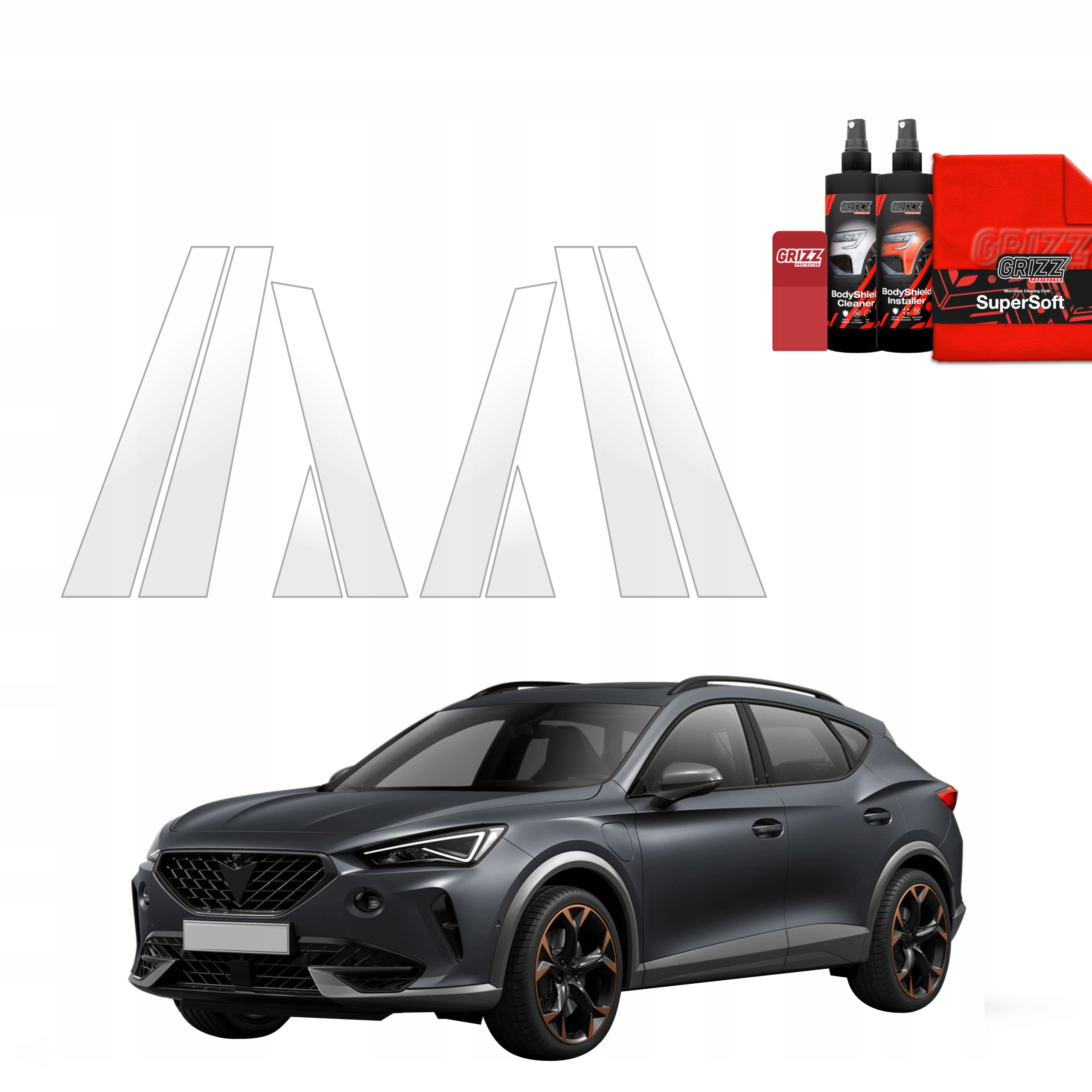 8v1 Fólie Ppf na sloupky pro Cupra Formentor (2020-2024) Grizz
