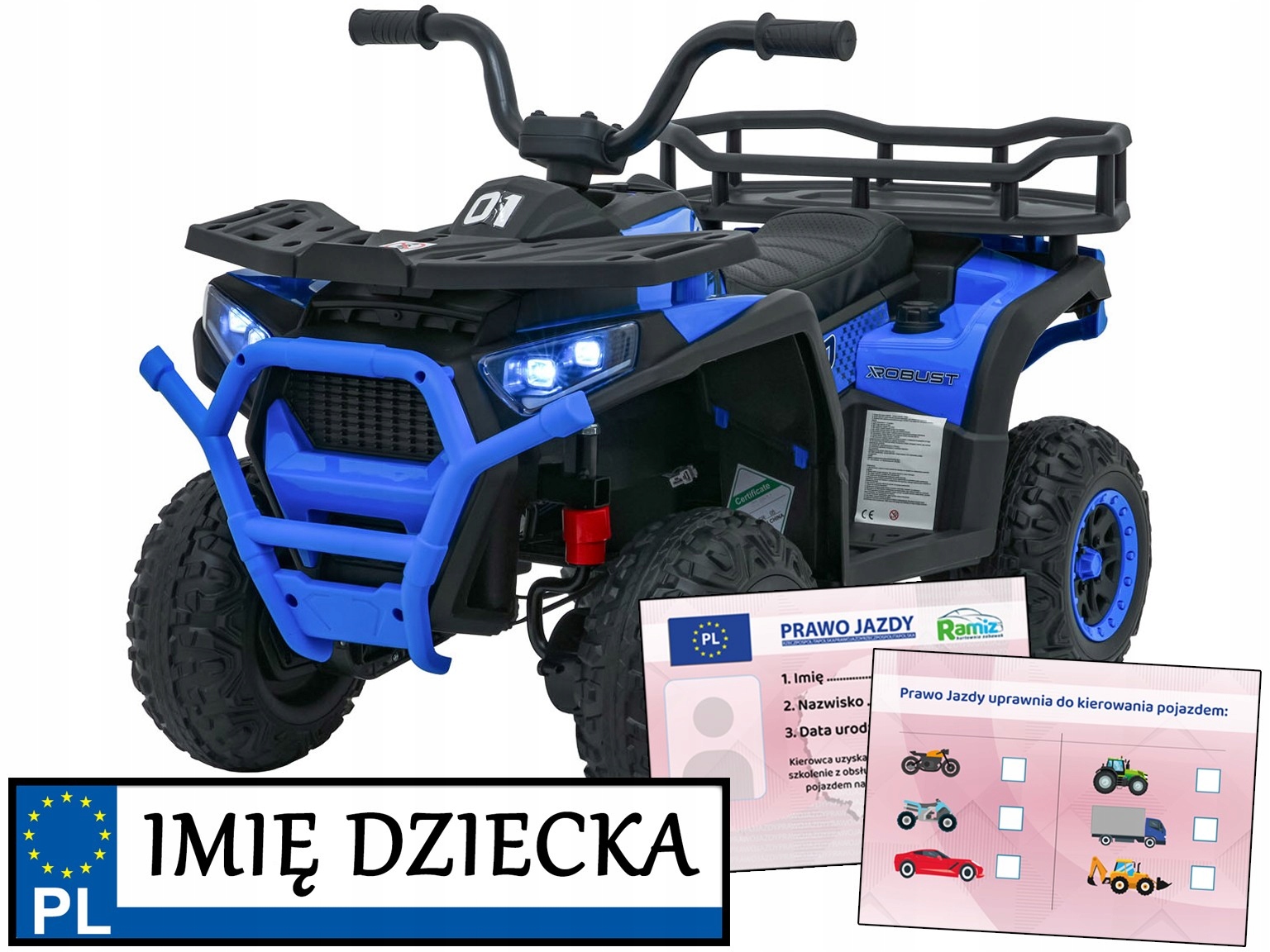 elektryczny jeździk quad na akumulator Atv Robust 01 pilot 2,4 Ghz Eva