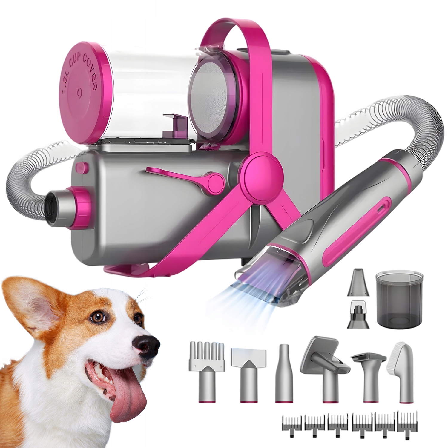 Levně Masírovačka Na Stříhání Zvířat 6V1 Zastřihovač Sušička Sání Tichá