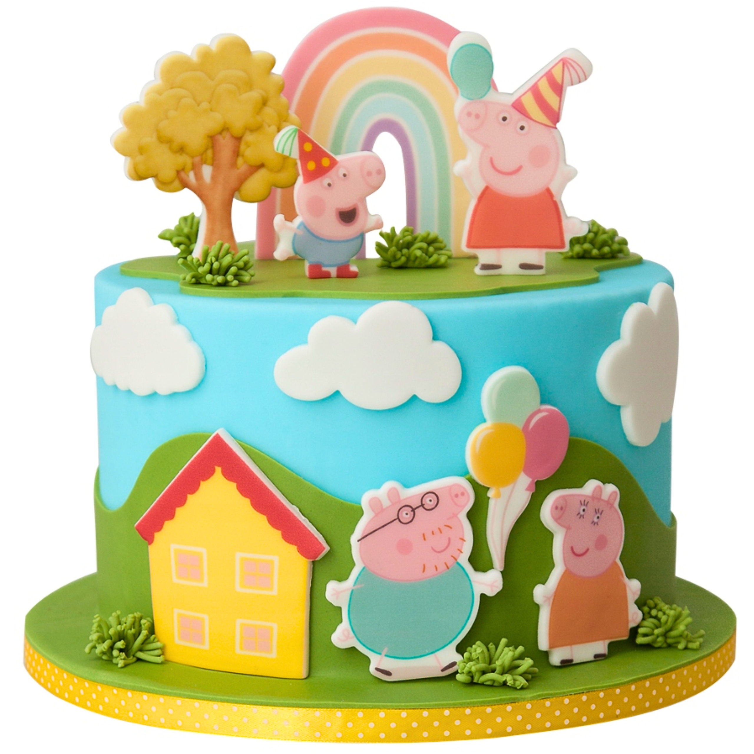 Levně Sada dekorací na dort prasátko Pepa 11 El. 2D ozdobné figurky oplatek