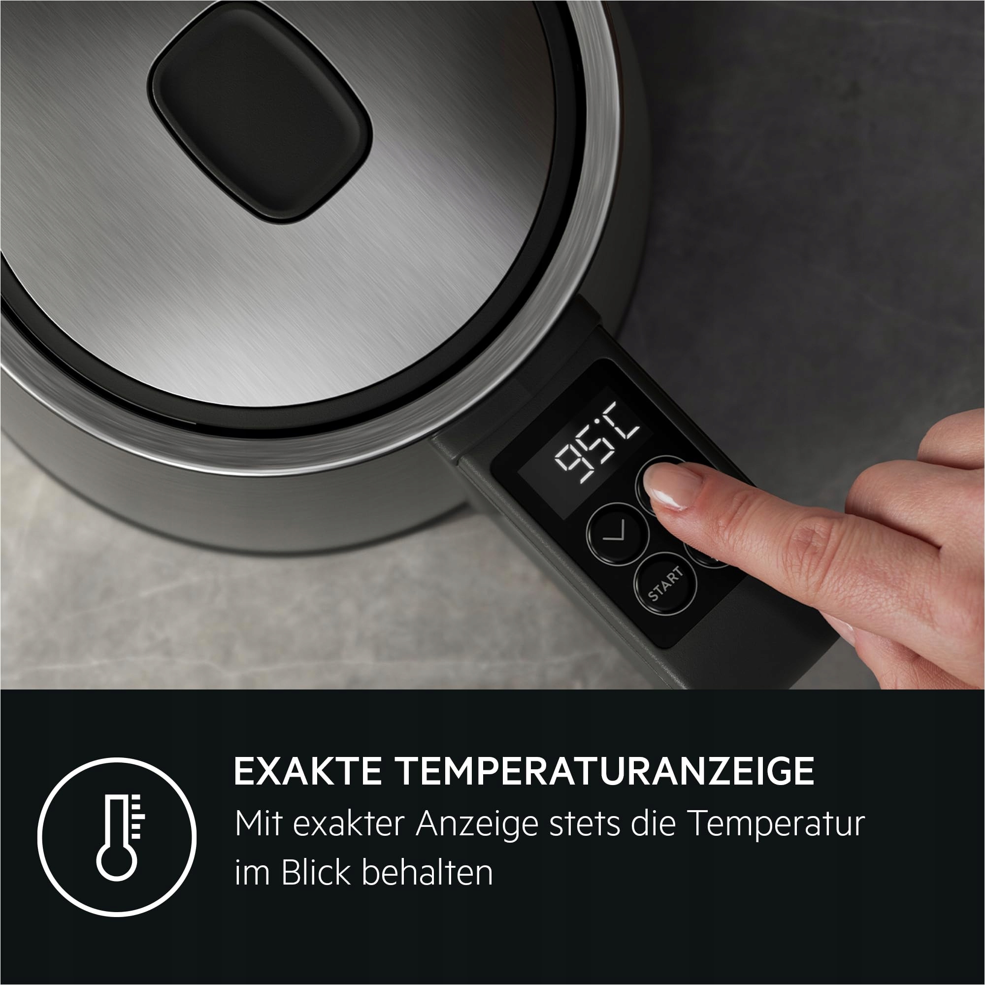 AEG Czajnik Elektryczny 2400W, 5 Temp, 1.7L, Stal Nierdzewna — miniatura 6