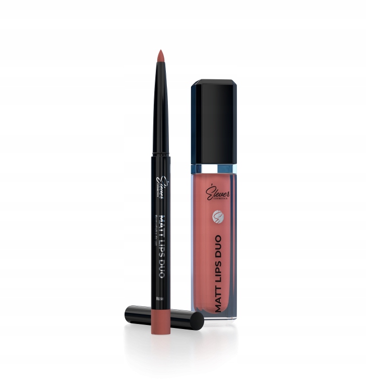 EleverCosmetics Matt Lips Duo Trwała Wodoodporna Pomadka Konturówka Rose