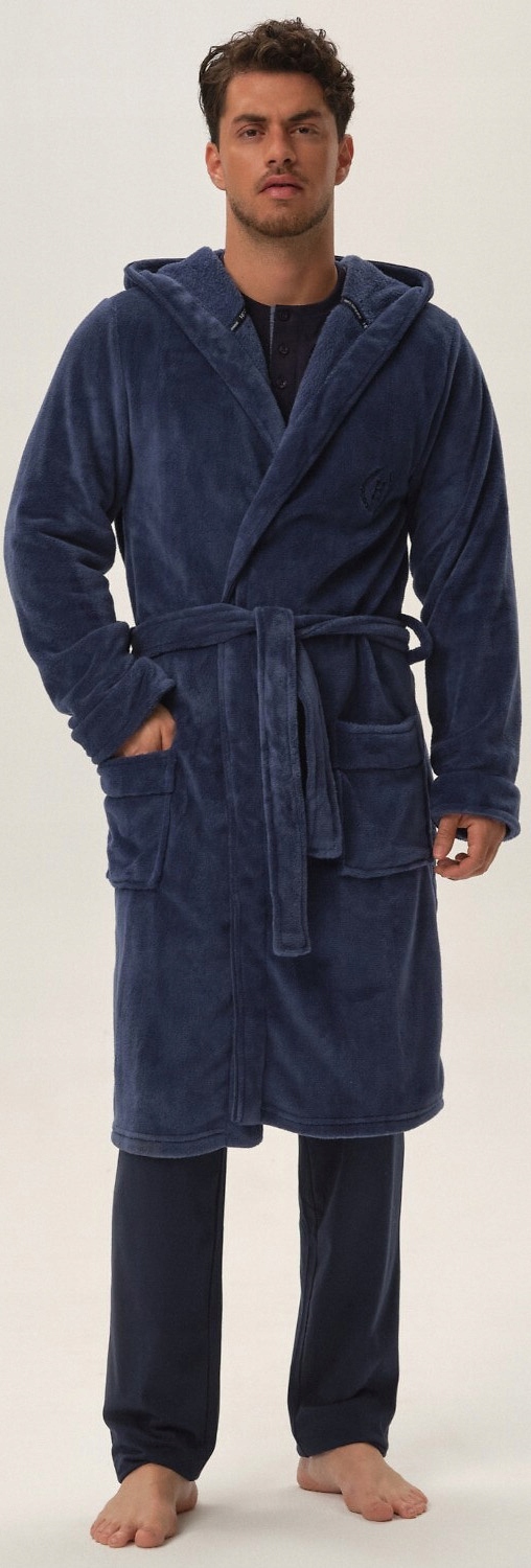 Ciepły SZLAFROK MĘSKI z kapturem HENDERSON Soft XL Marka Henderson