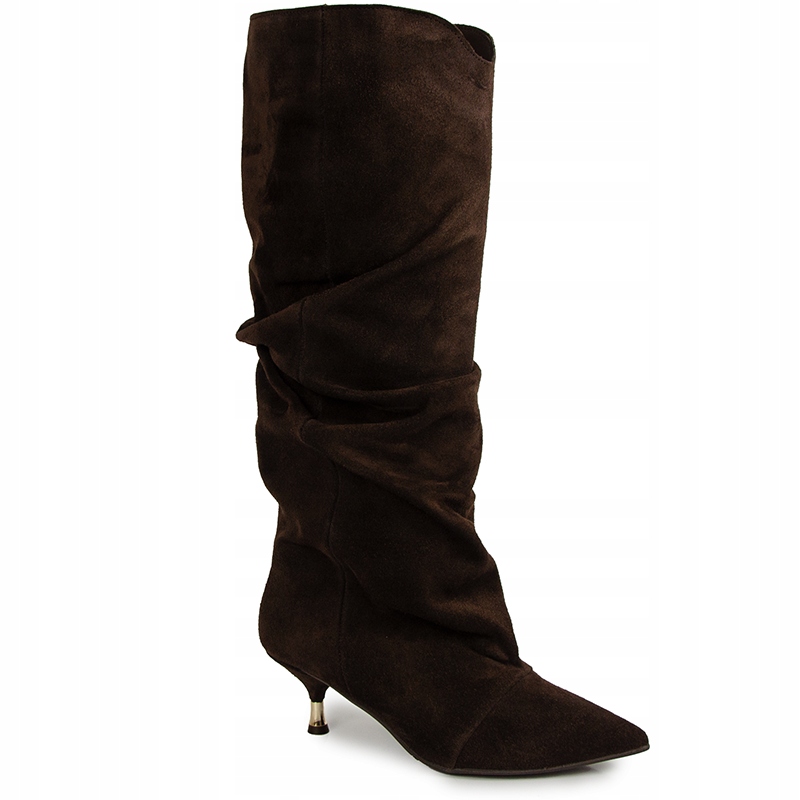 Chebello 4860 Kozačky Klasická Kůže Semiš Hnědá 39