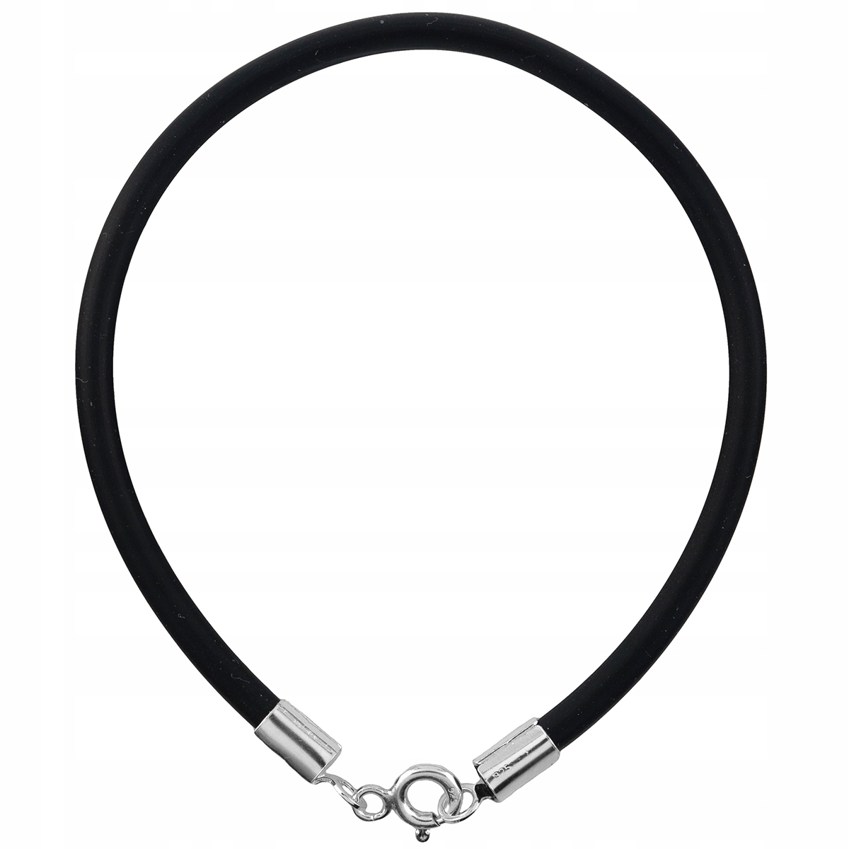 

Bransoleta rzemyk kauczuk 3 mm srebro 0,925