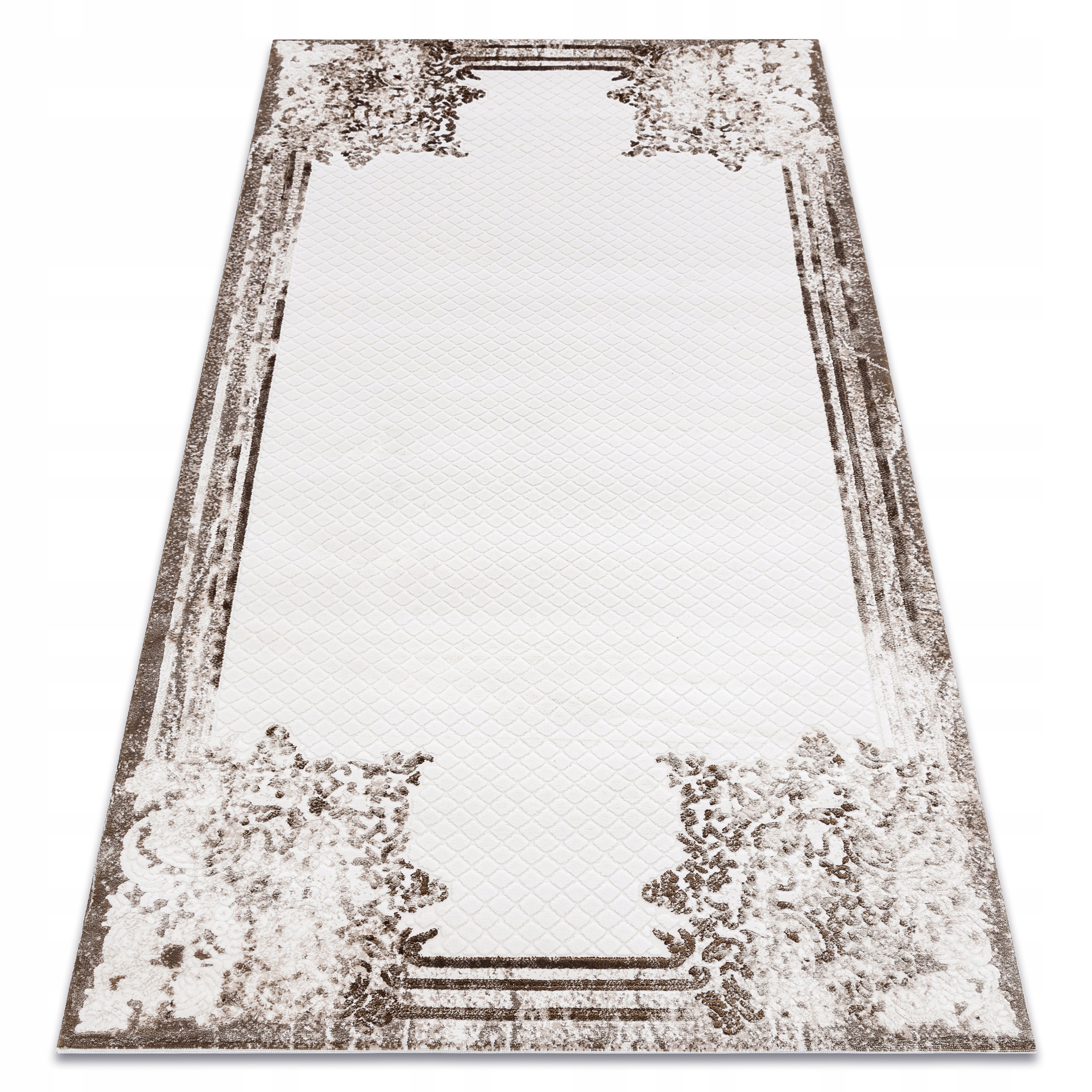Gruby Dywan Do Salonu 100x200cm Kwiaty beż #AT4495