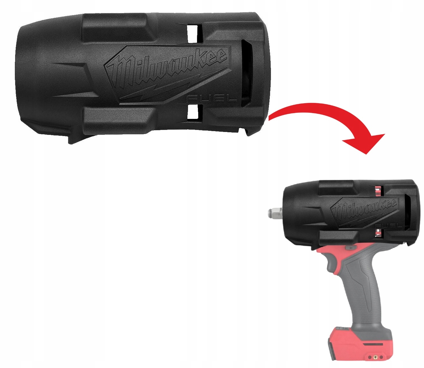Milwaukee 4932493560 Pouzdro Gumová krytka pro nárazový klíč M18 FHIW2F12