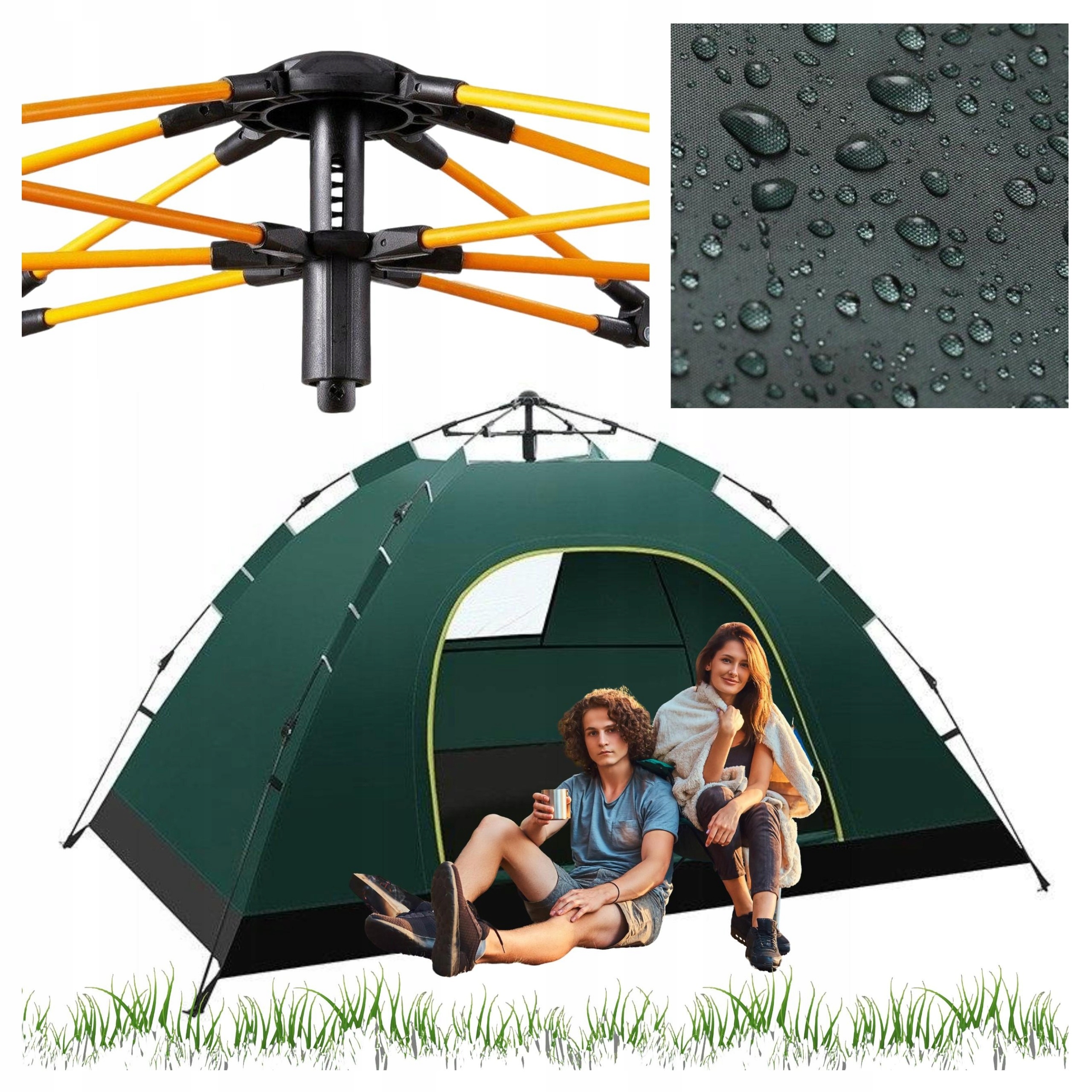 Namiot 2-3 Osobowy Samorozkładający Lekki Kempingowy Automatyczny Składany