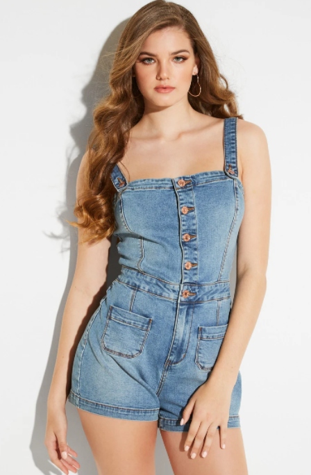 

977* Guess Ogrodniczki Damskie Jeans Krótkie Xs