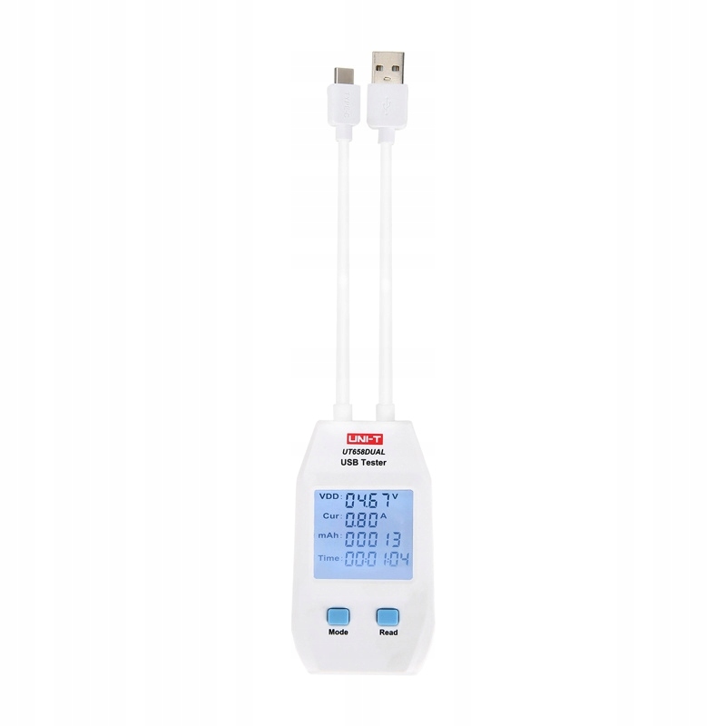 Uni-t UT658DUAL Tester Gniazd Usb Typ A i C Pomiar Napięcia i Natężenia LCD