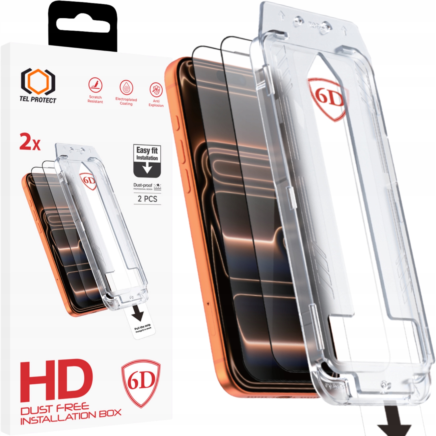 SZKŁO HARTOWANE 9H SZYBKA OCHRONNA Z APLIKATOREM DO IPHONE 17 PRO MAX 2SZT