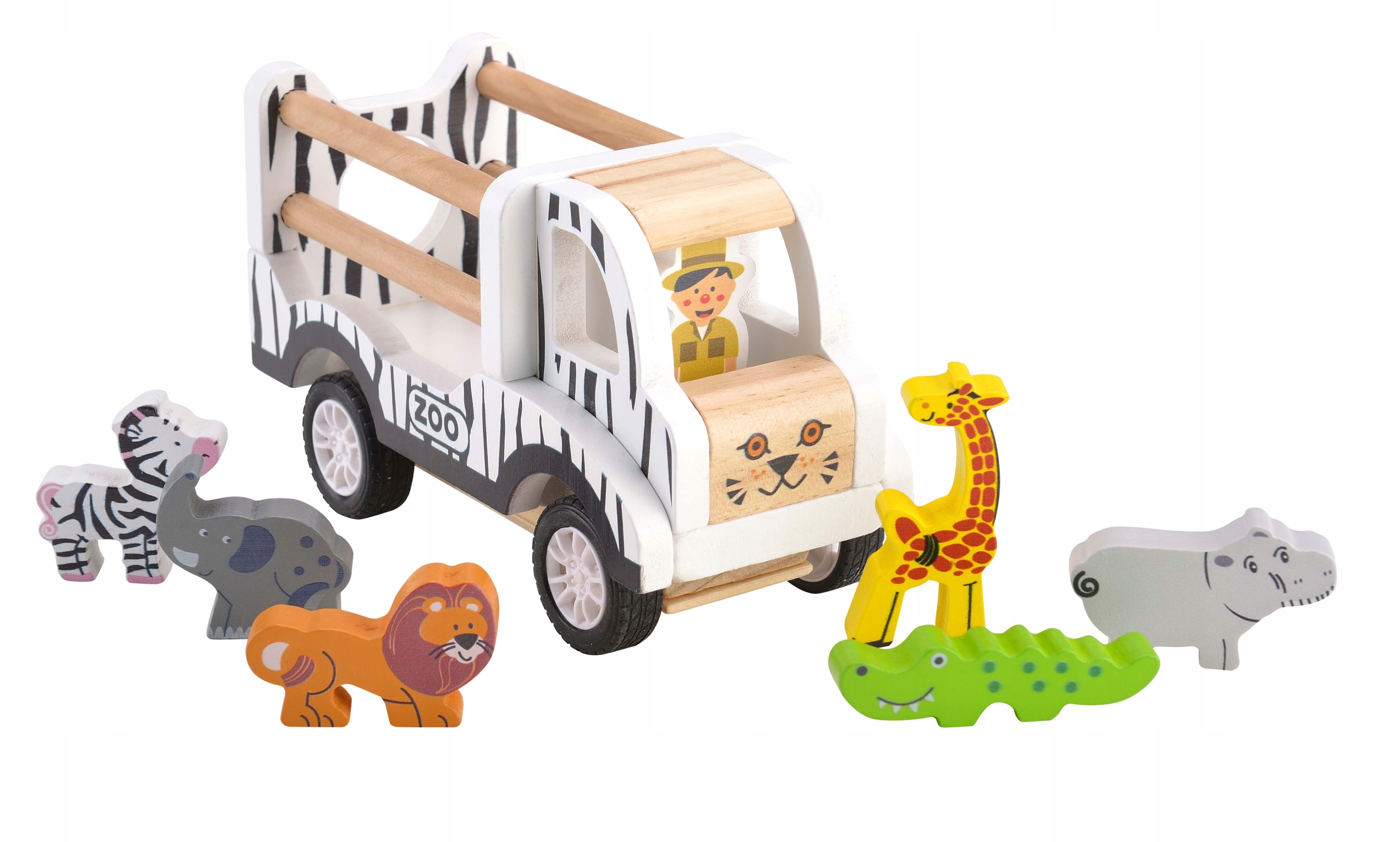 

Zestaw Drewniany Safari Ciężarówka Zwierzęta Napęd