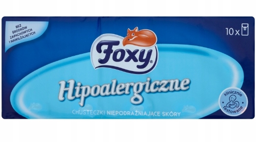 

Foxy, Chusteczki hipoalergiczne, 10 sztuk