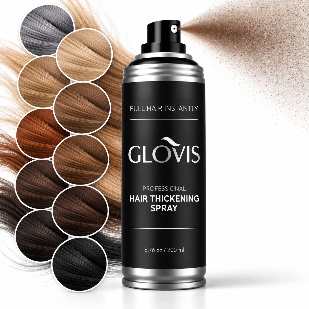 Glovis Thickener 200 Ml Lak Vlákna Zahuštění Vyplňování Vlasů Sprej
