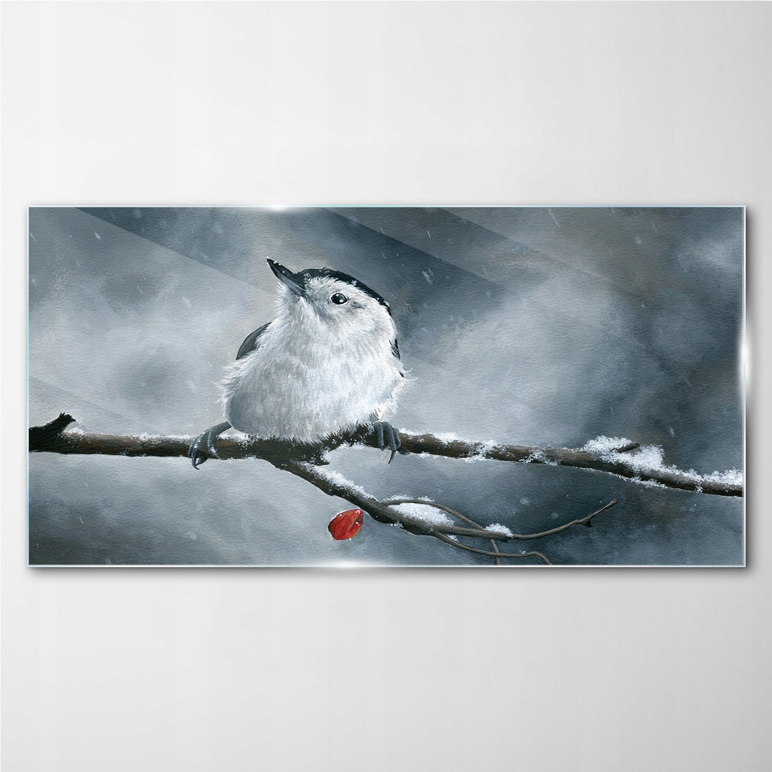 

Foto obraz szklany Zwierzę ptak śnieg zima 140x70