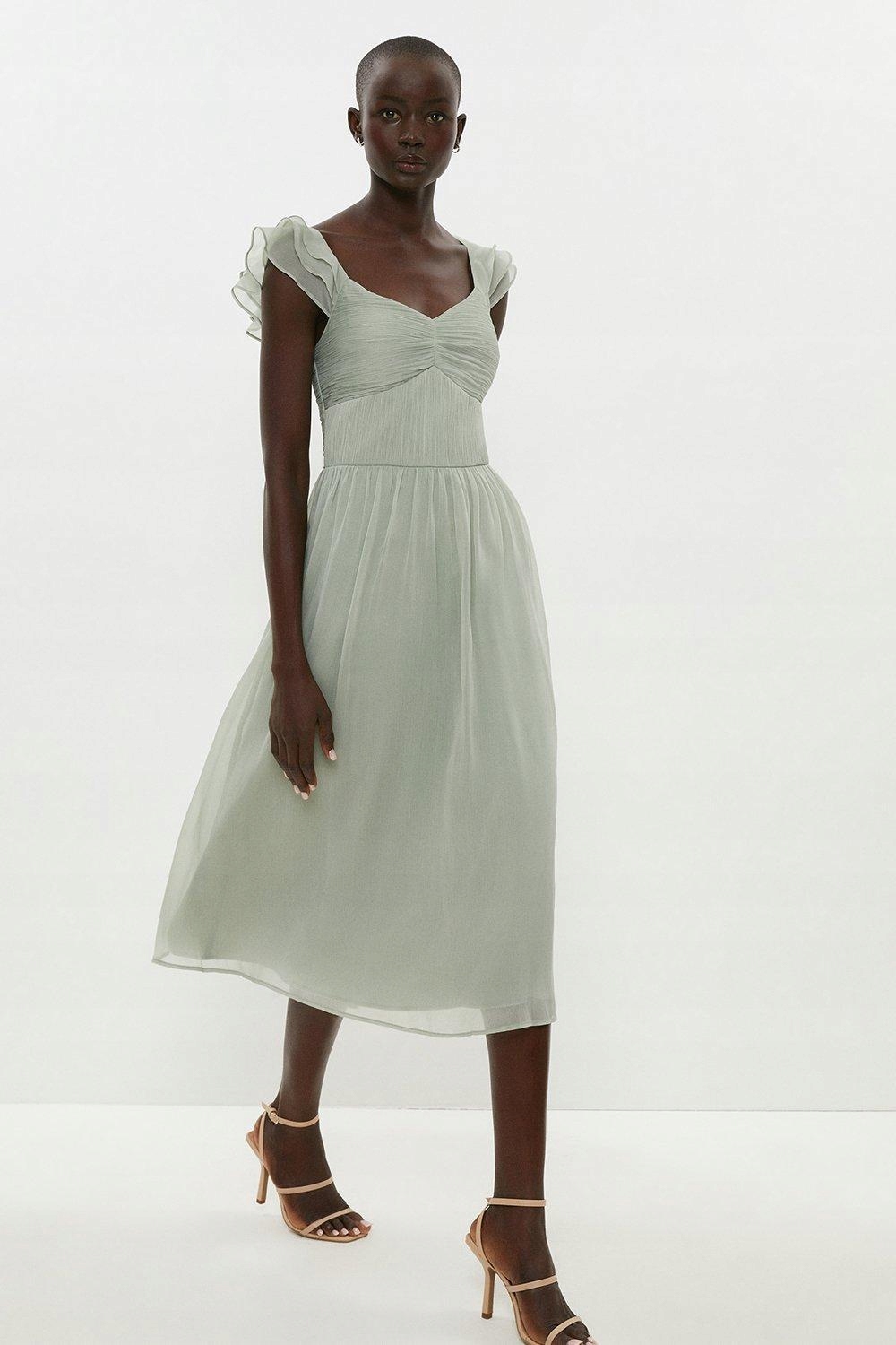 CC31208 Coast Šifonová Šaty MIDI Volánky (27) 46