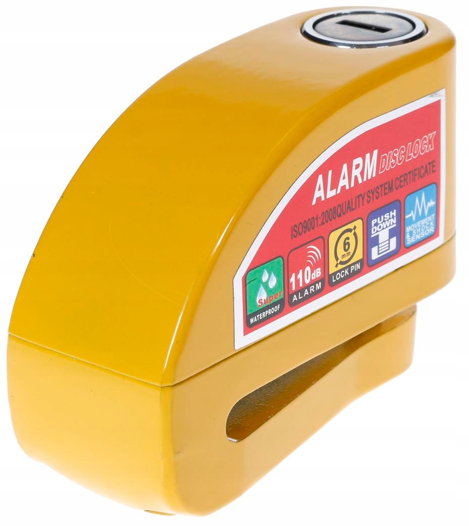 BLOKADA MOTOCYKLOWA Z ALARMEM 110dB zolta UNIT Weight with packaging 1 1 kg