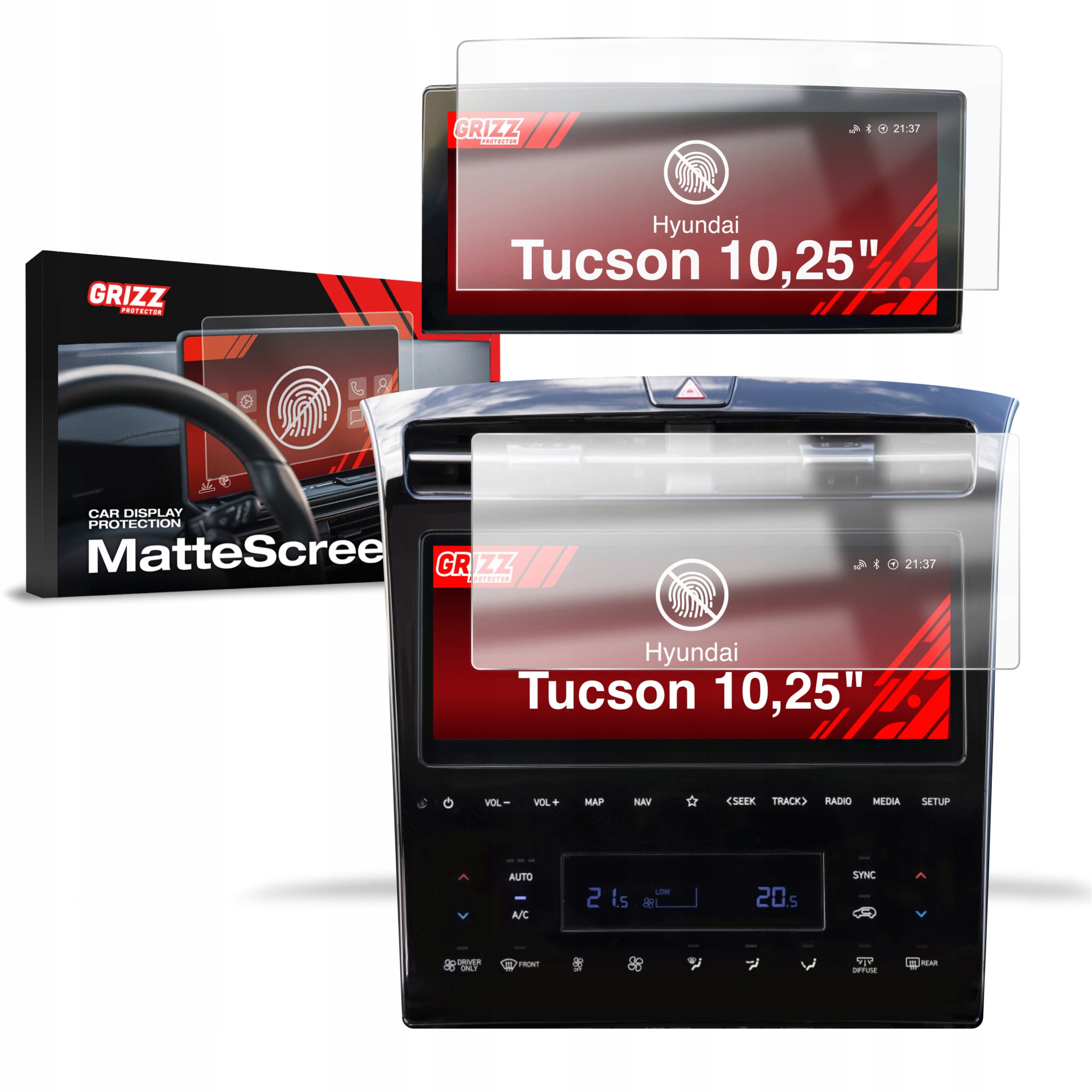 2w1 Folia Antyodciskowa do Hyundai Tucson 10,25" (2020-2024)