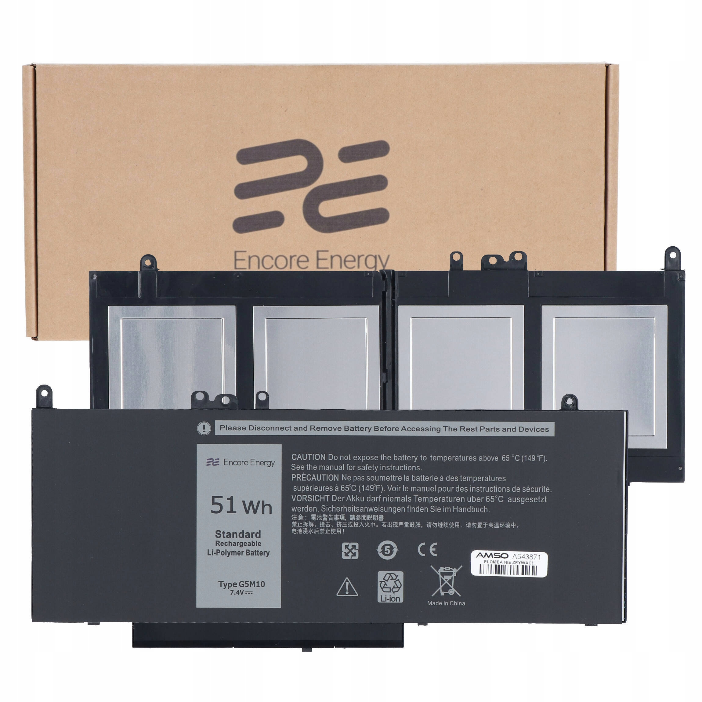 Baterie pro Dell Latitude E5450 E5550 6890mAh 51Wh G5M10 Encore Energy