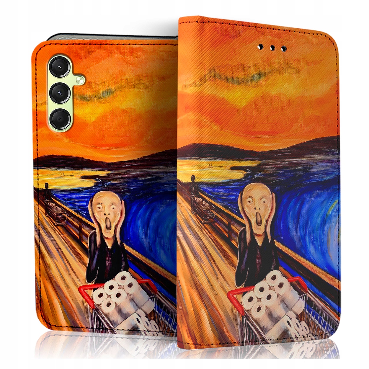 Etui Z Klapką Na Telefon Samsung Galaxy A24 4G Case Pokrowiec Szkiełko