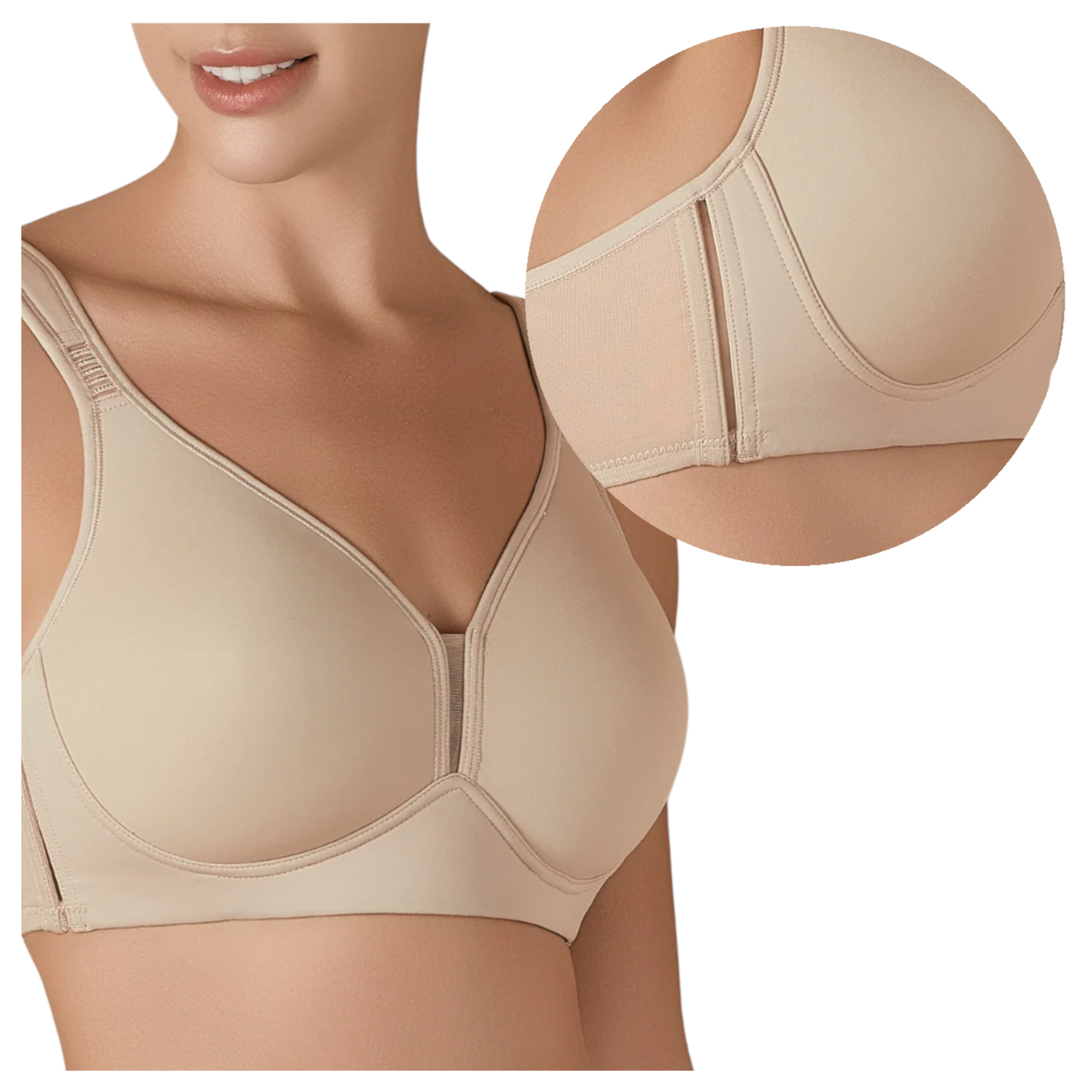 Podprsenka Dámská podprsenka Pohodlná Hladká Široká Ramínka Béžová 85C
