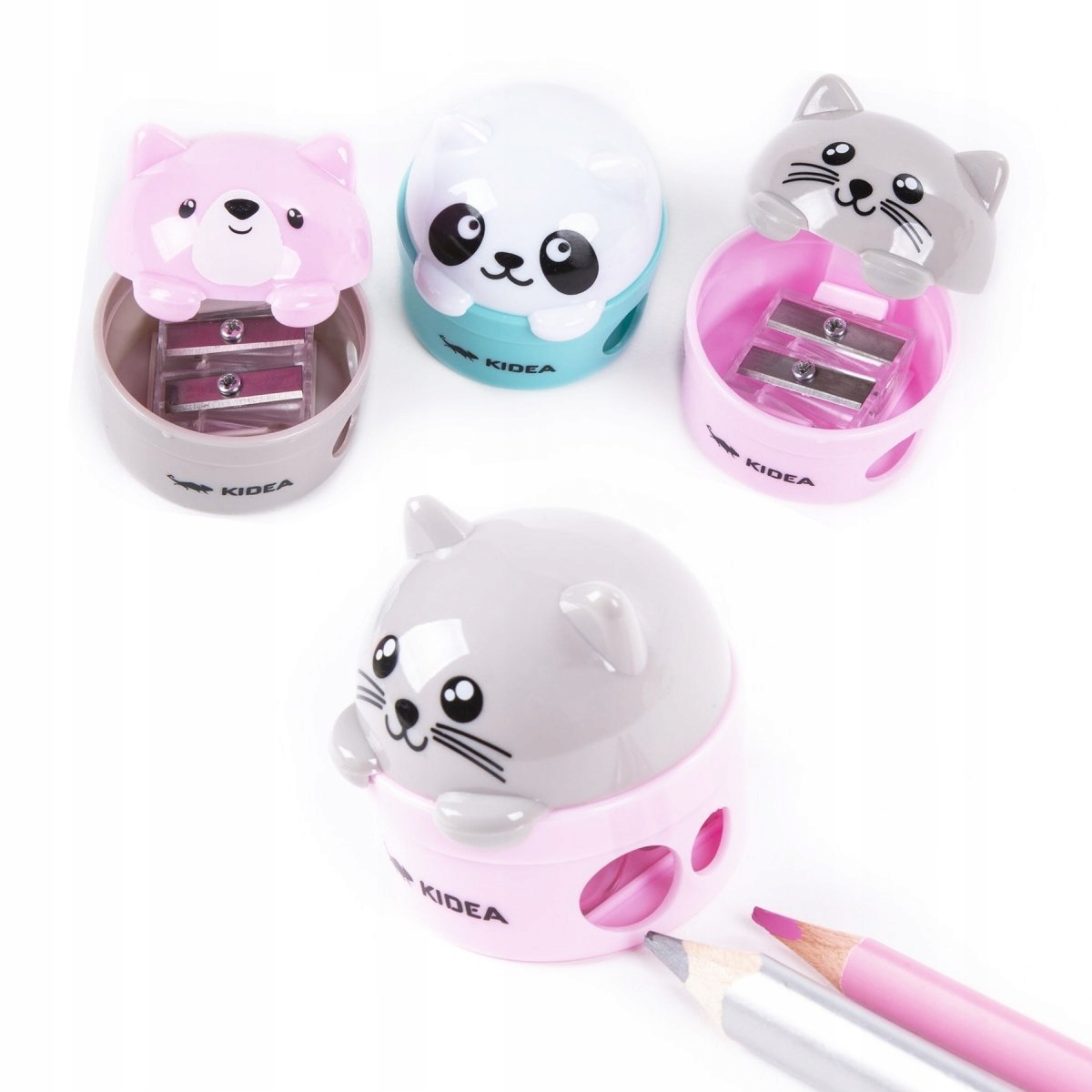 

3x Temperówka Podwójna Zwierzaki Kotek Miś Panda