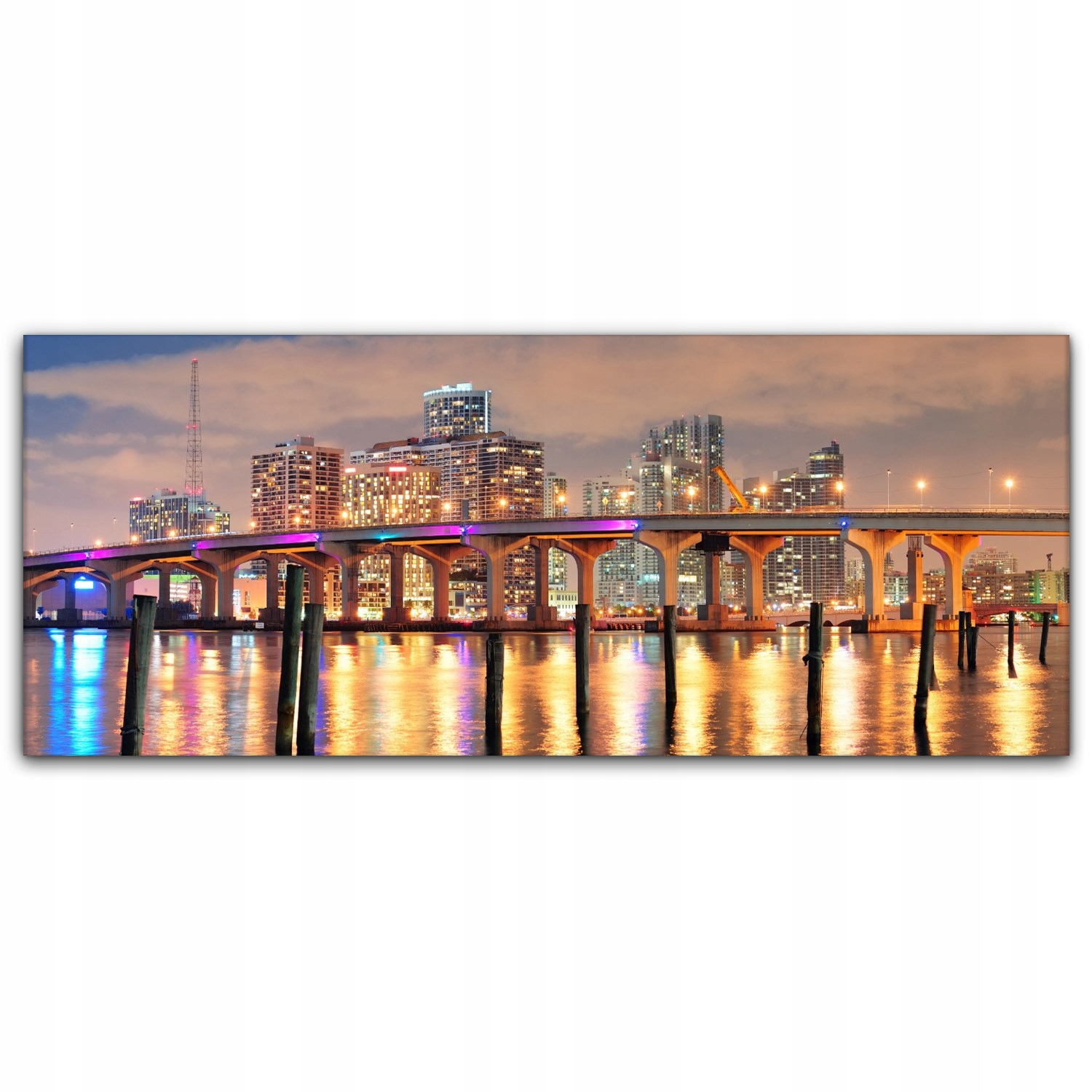 

Obraz canvas na ścianę 125x50 Miami Noc Krajobraz
