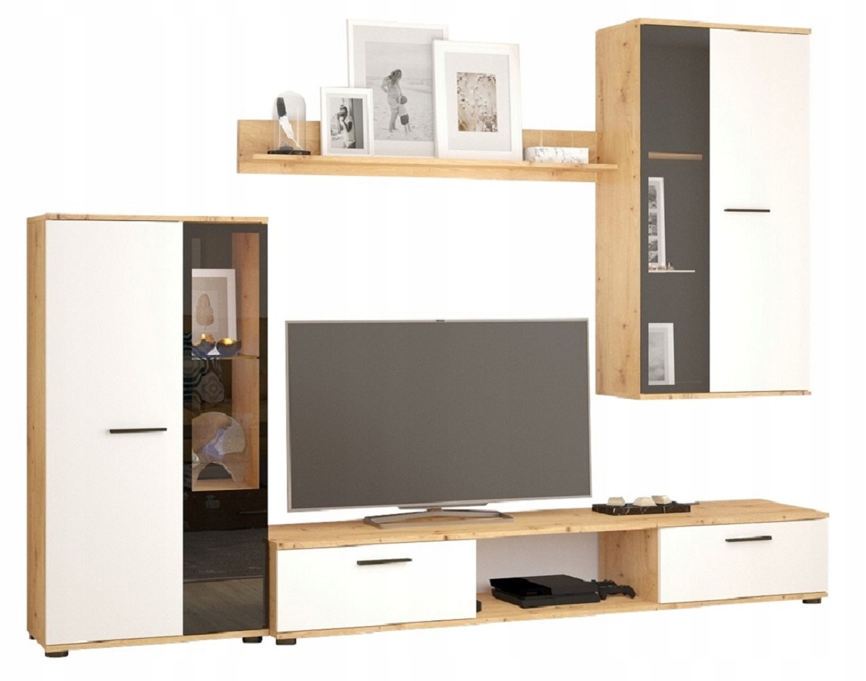 Meblościanka do Salonu Pokoju SONIA DĄB SONOMA 4Ko Kolor frontów dąb sonoma