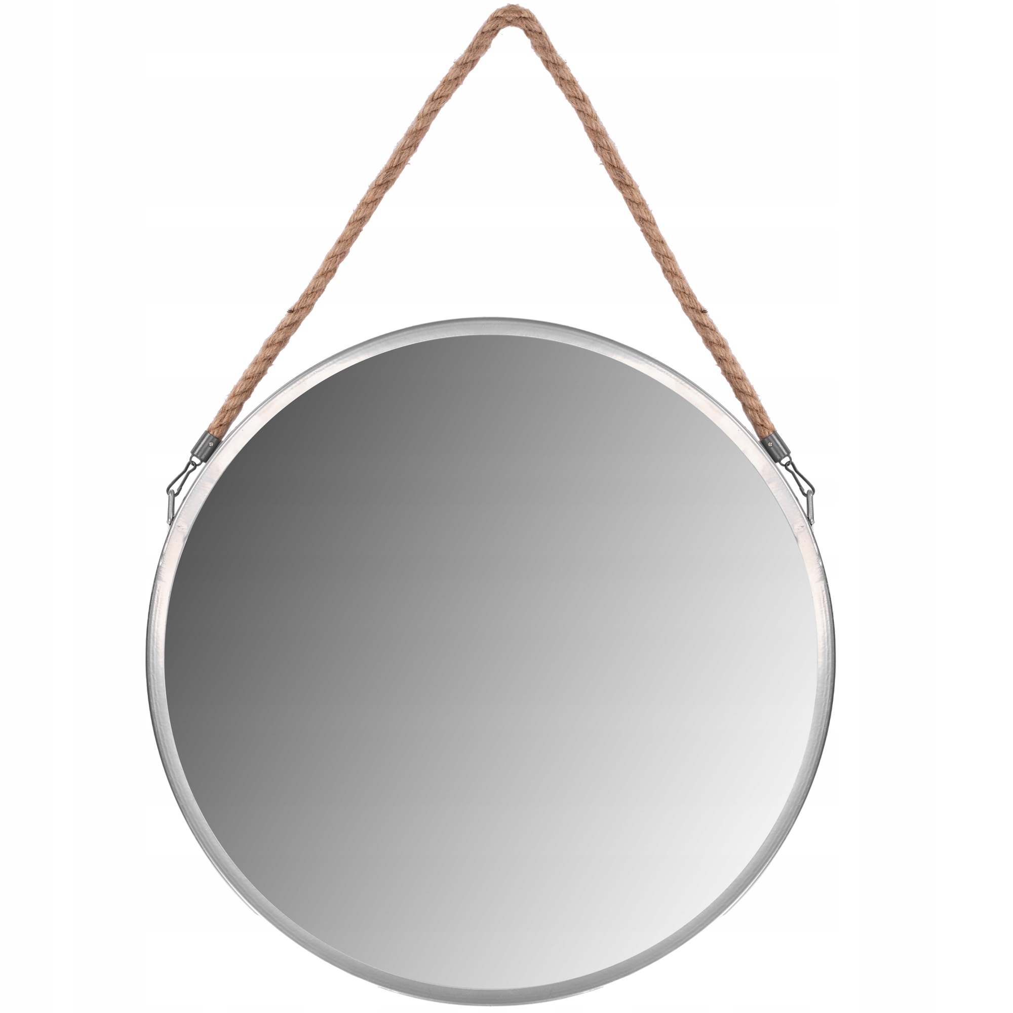 

Wiszące Okrągłe Lustro 40CM Szare Loft Na Sznurze