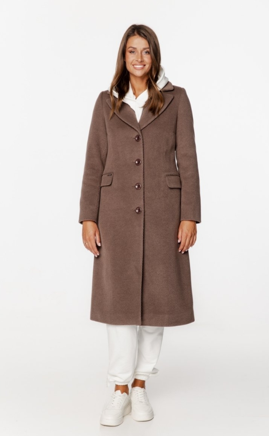 Passero kabát podzim zima klasický bez kapuce Justyna kakao velikost 38