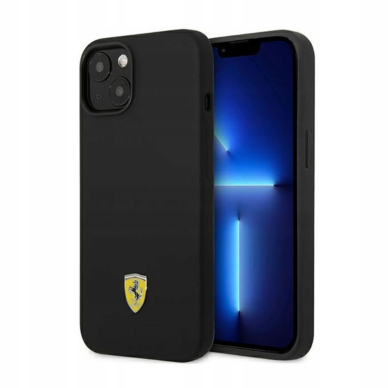 Ferrari Silicone Metal Logo Pouzdro pro iPhone 14 (černé)