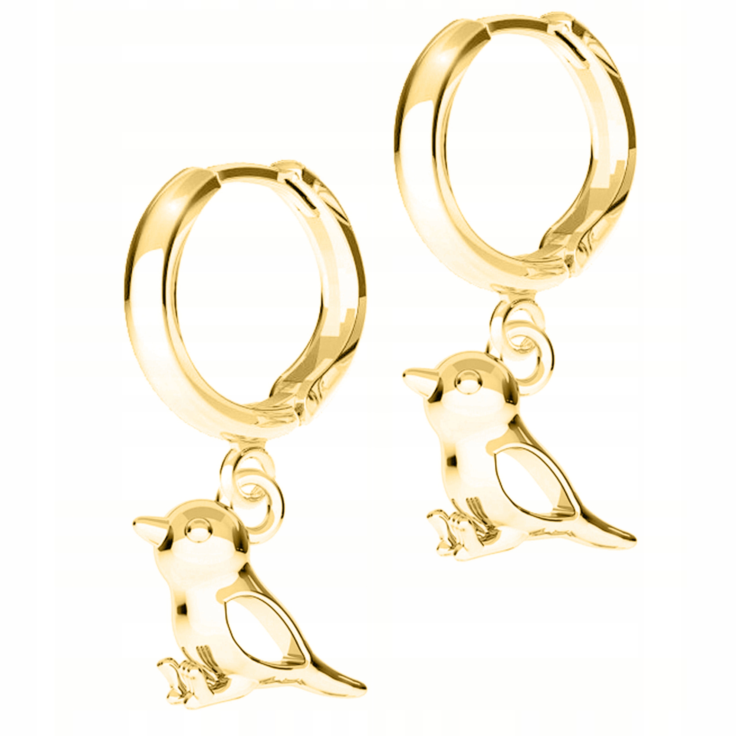 Zlaté Náušnice s vrabci Ptáci Vrabci Bird Vrabec Stříbro 925