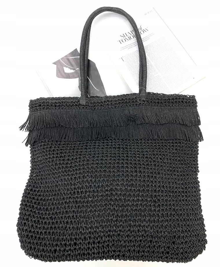 TORBA PLECIONA TOREBKA KOSZYK Z FRĘDZLAMI SHOPPER Styl miejski