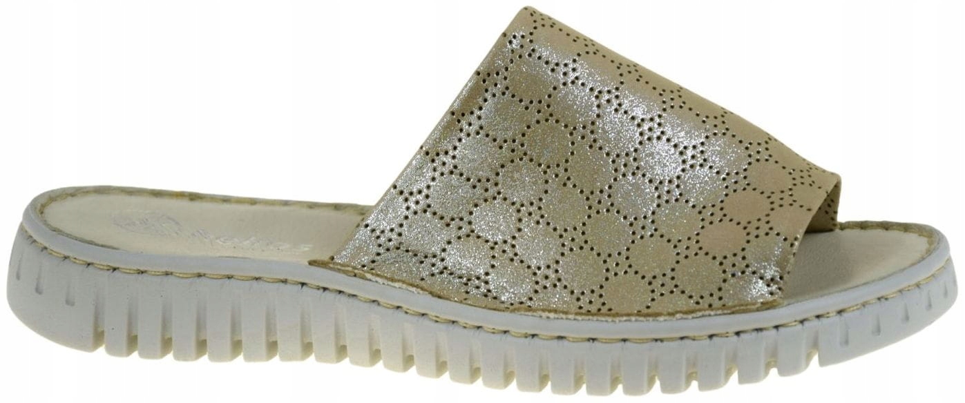 Nazouváky zlaté přírodní kůže pohodlné lehké na léto Helios 255 VEL.36