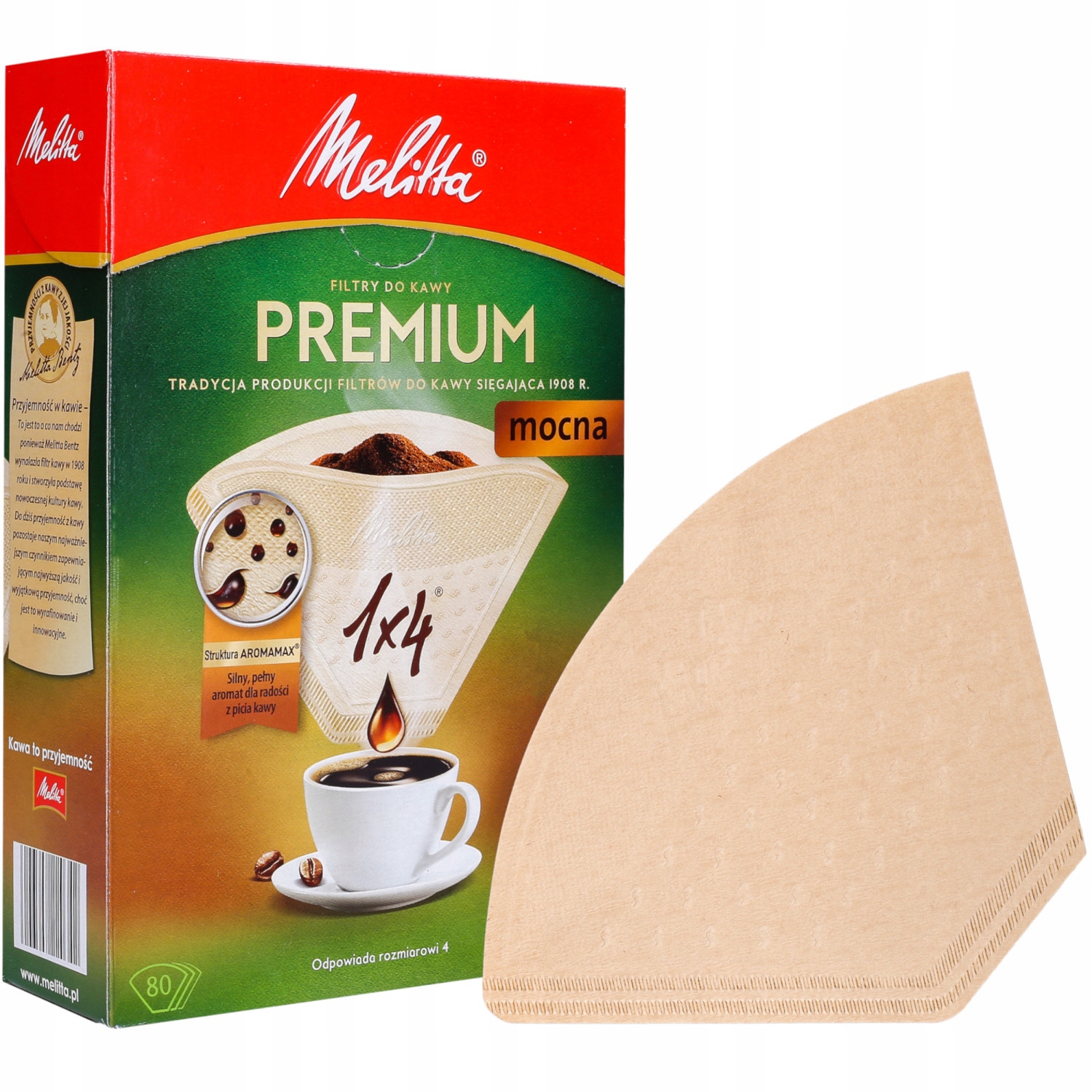 

Papierowe filtry do kawy Melitta Premium 1x4 80szt