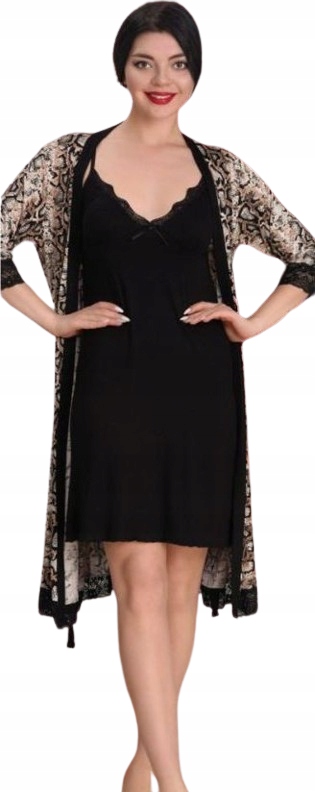 Elegantní Komplet Z Viskózy, Župan Noční Košile