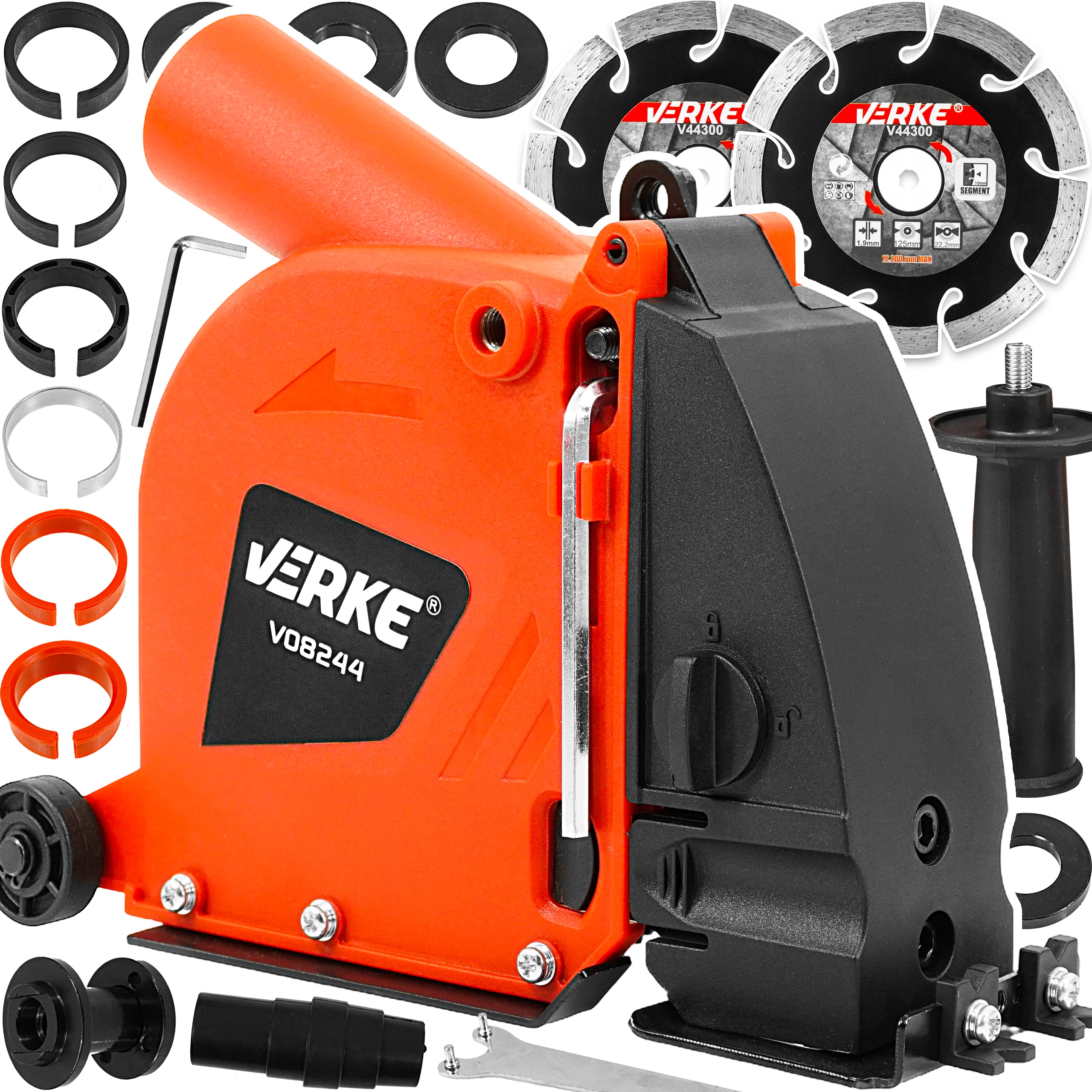 Osłona Przeciwpyłowa Odsysająca Szlifierki Bruzdownica 125MM Adaptery Klucz