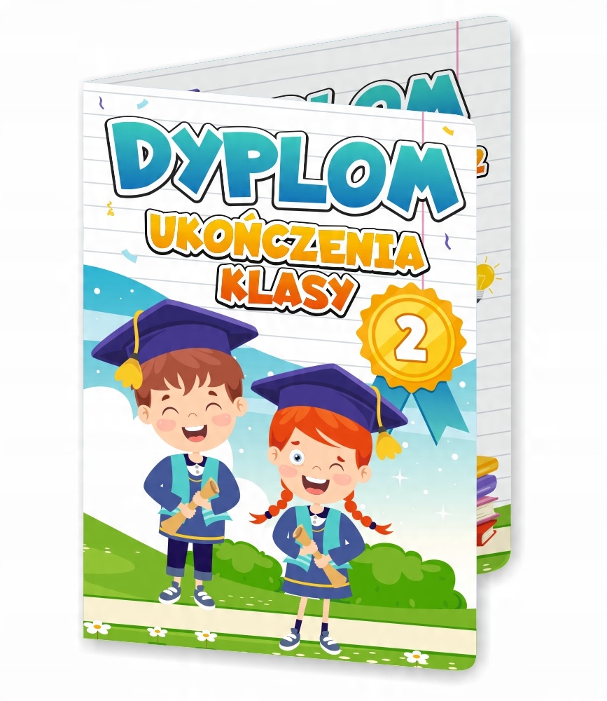 

Dyplom składany Ukończenia klasy 2 duży format A4+