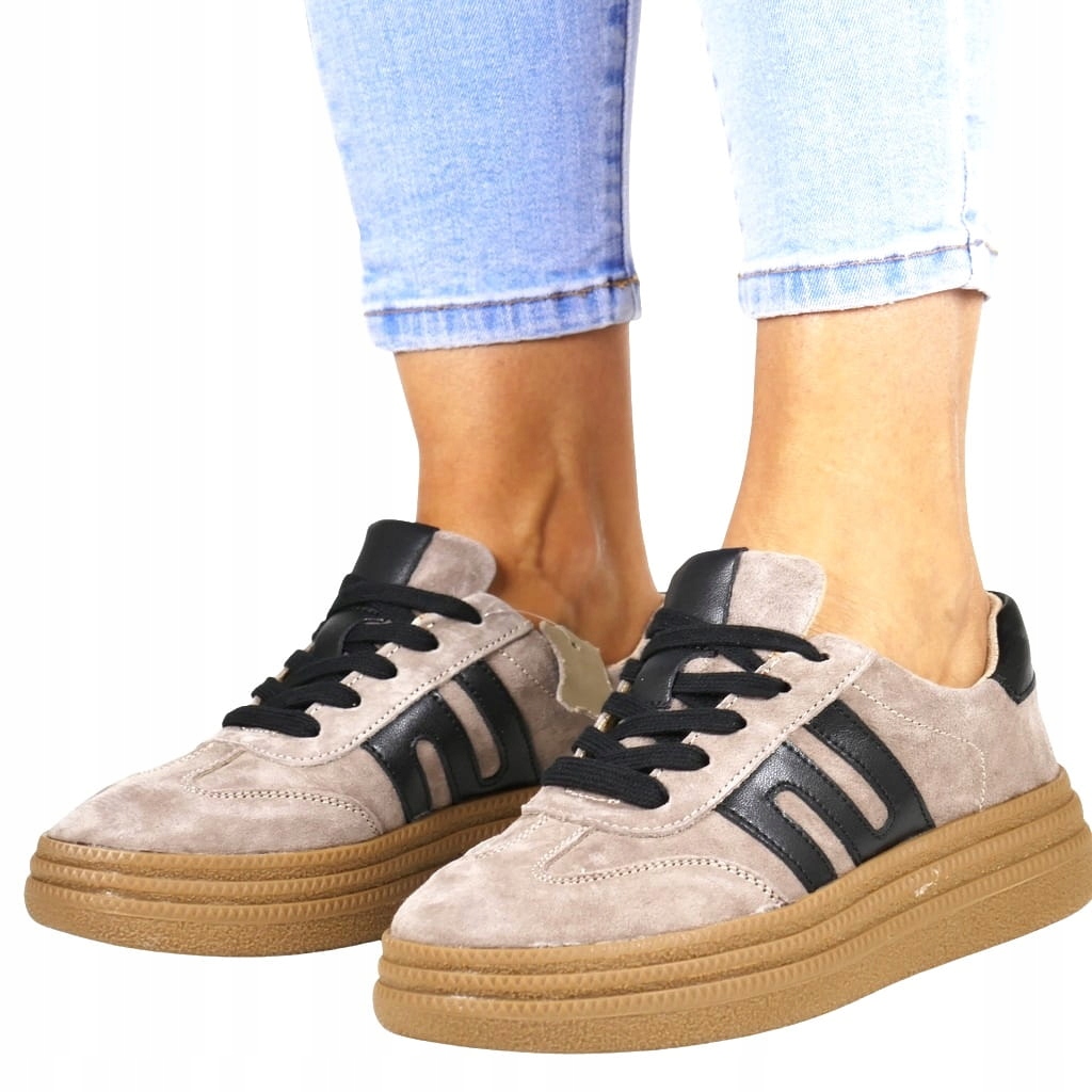 Taupe Béžové Kožené Tenisky Dámské Polobotky Pro Každodenní Nošení, Pohodlný Semiš